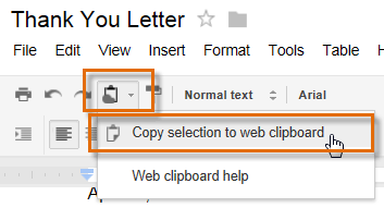Screenshot of Google Documents