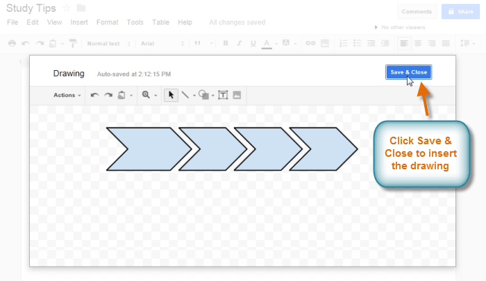 Screenshot of Google Documents